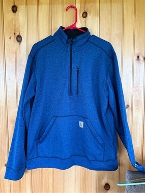 Carhartt Blue Heather Quarter-Zip Work Pullover